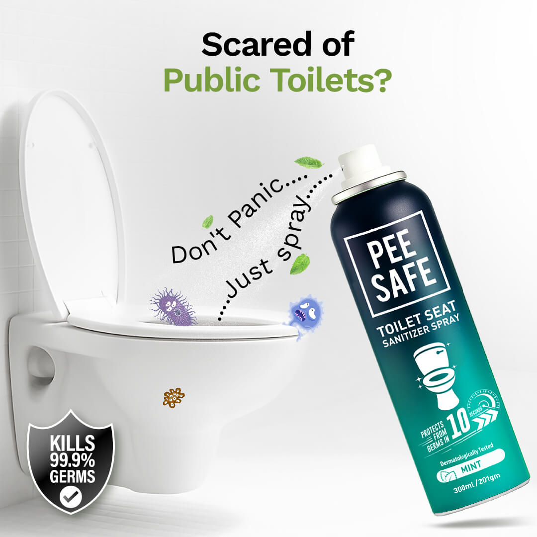 Pee Safe Toilet Seat Sanitizer Spray (Mint) - 300 ML - BULK BUY