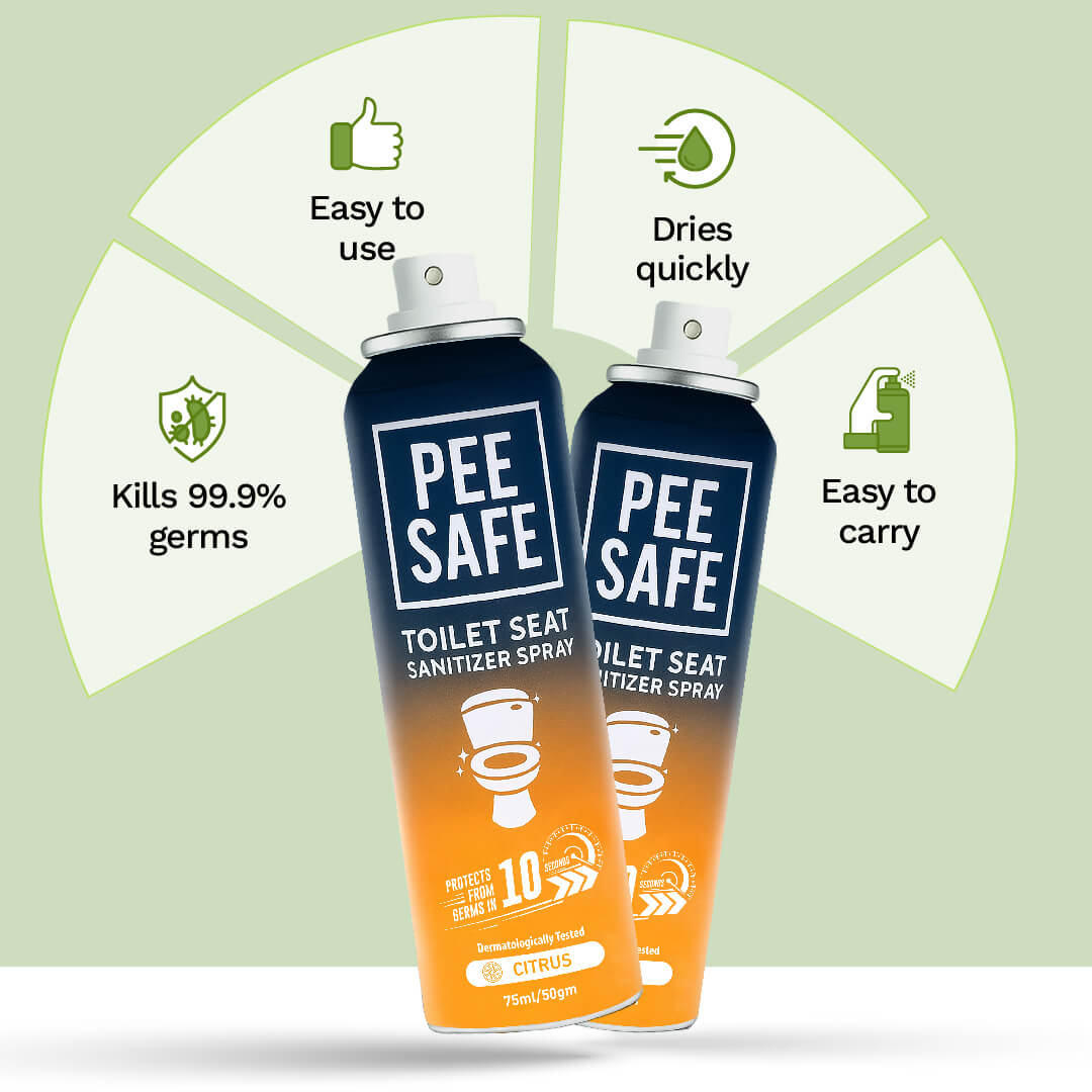 Pee Safe Toilet Seat Sanitizer Spray (Citrus) - 75 ML - BULK BUY