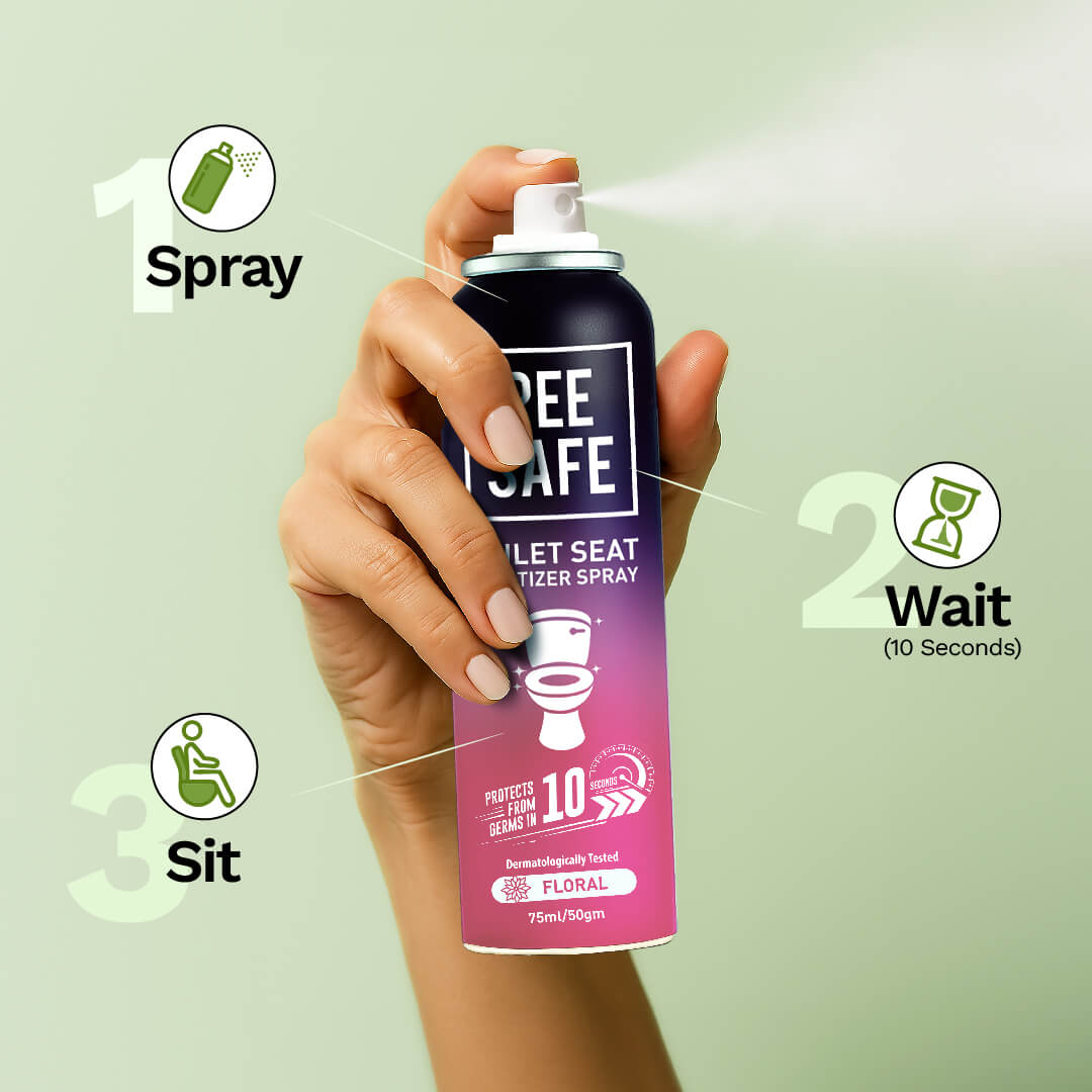 Pee Safe Toilet Seat Sanitizer Spray (Floral) - 75 ML - BULK BUY