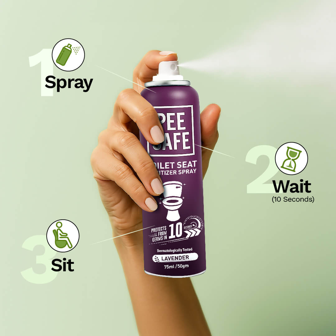 Pee Safe Toilet Seat Sanitizer Spray (Lavender) - 75 ML - BULK BUY