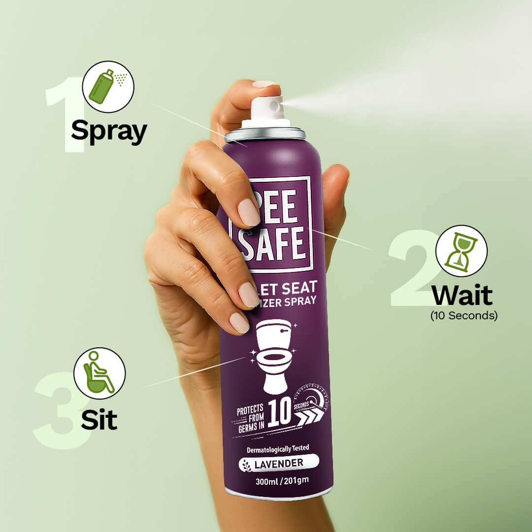 Pee Safe Toilet Seat Sanitizer Spray (Lavender) - 300 ML - BULK BUY