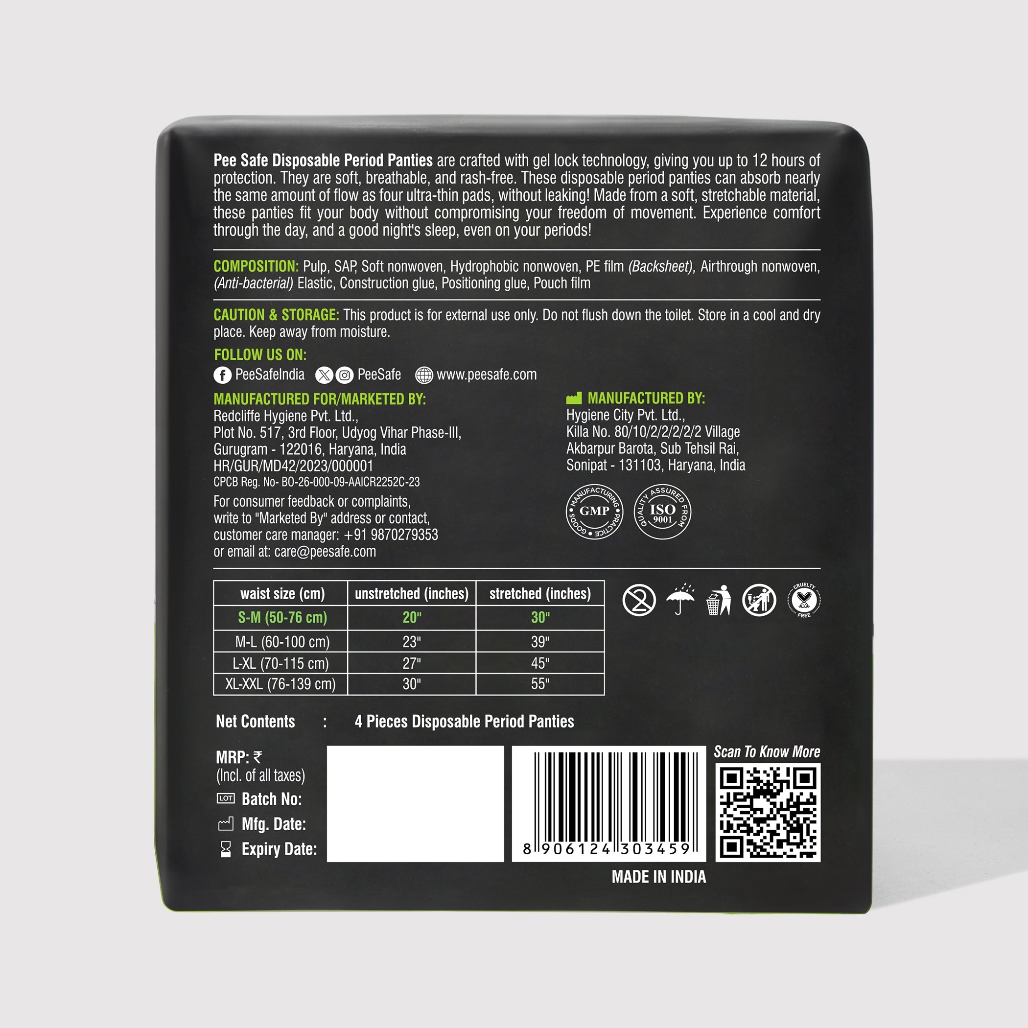 Pee Safe Disposable Period Panty 4N - BYOC