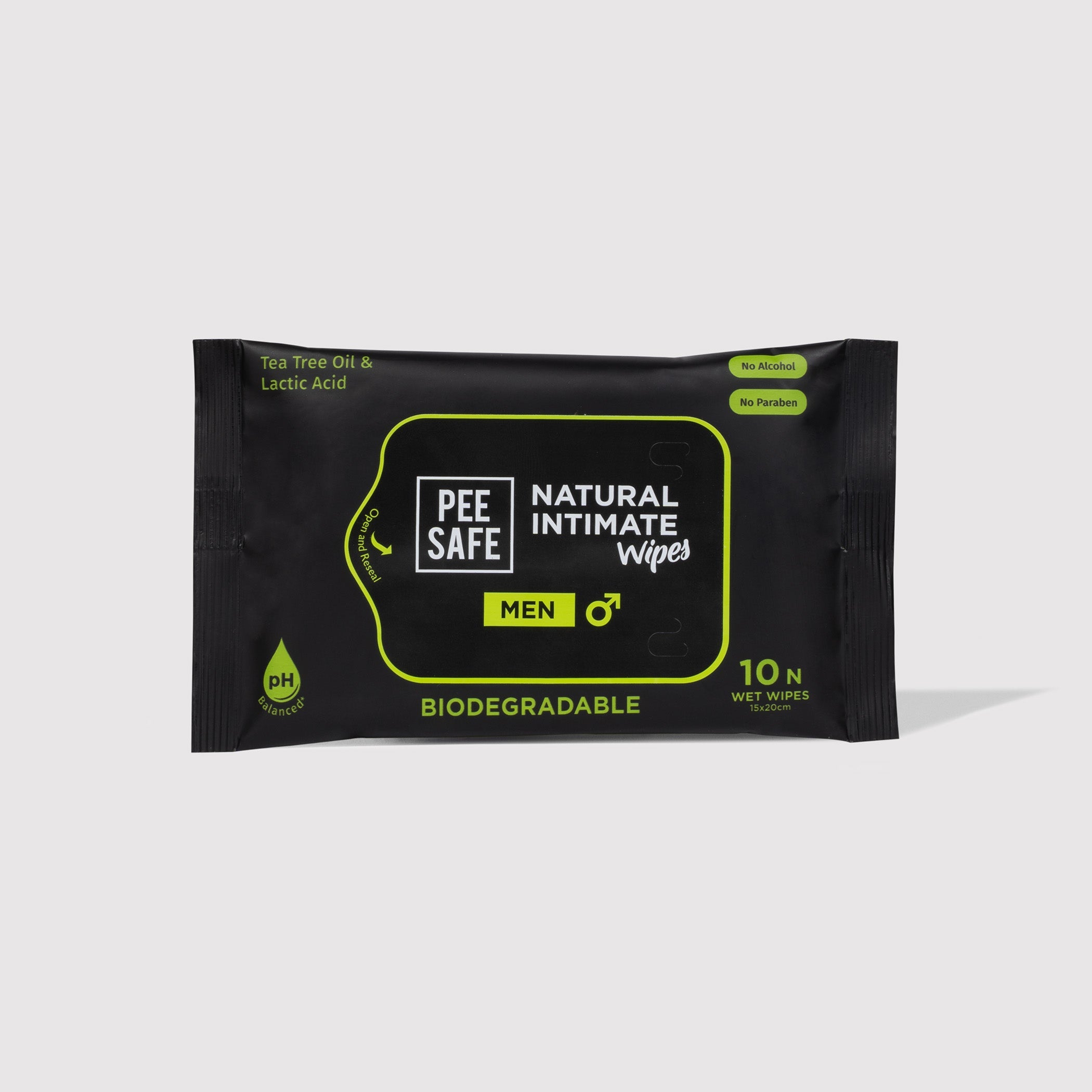 Pee Safe Natural Intimate Wash & Wipes Combo For Men