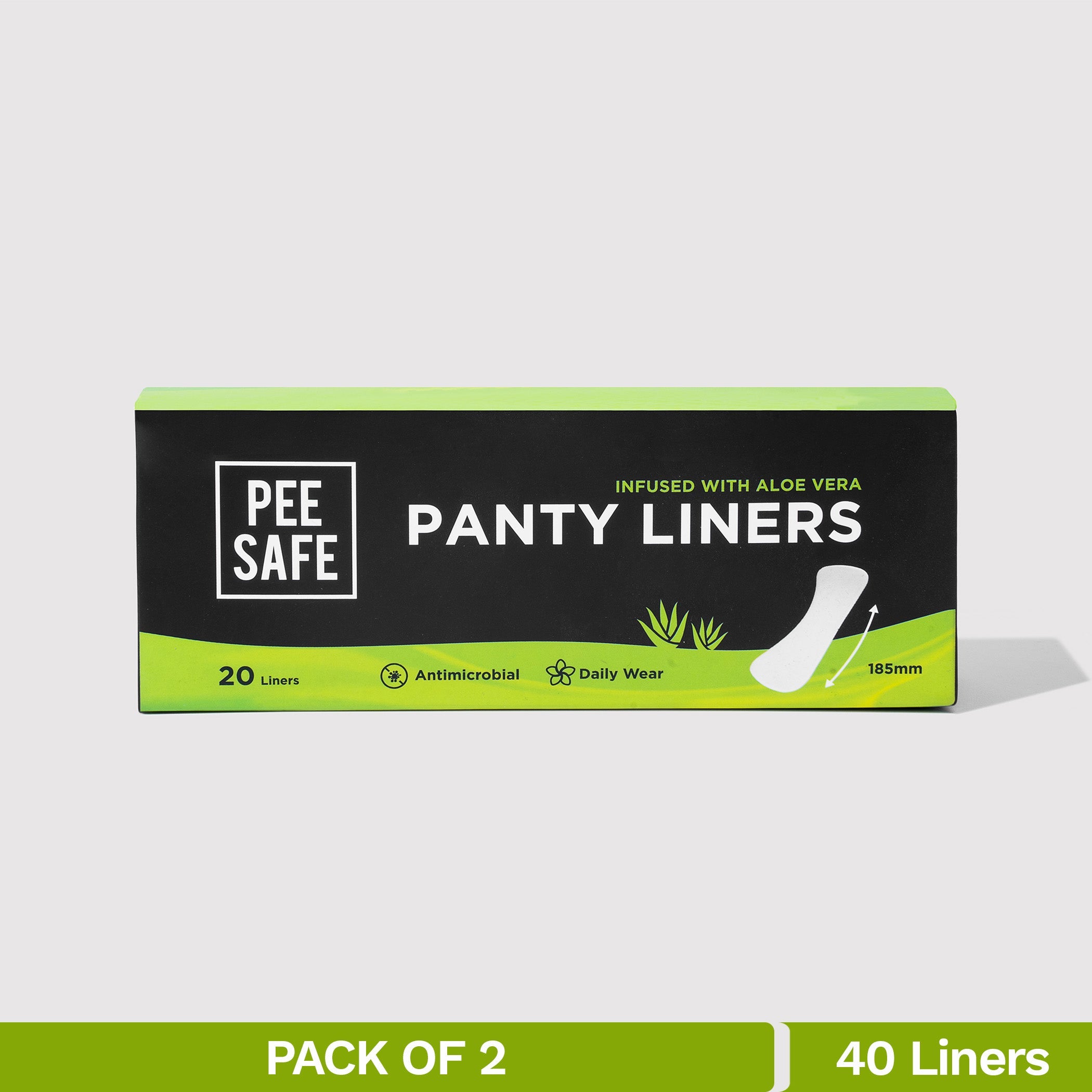 Pee Safe Aloe Vera Panty Liners (Pack of 2, 40 Liners)