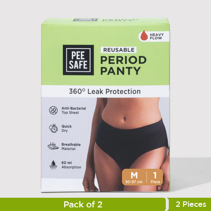 Pee Safe Reusable Period Panty - Medium (Pack of 2)