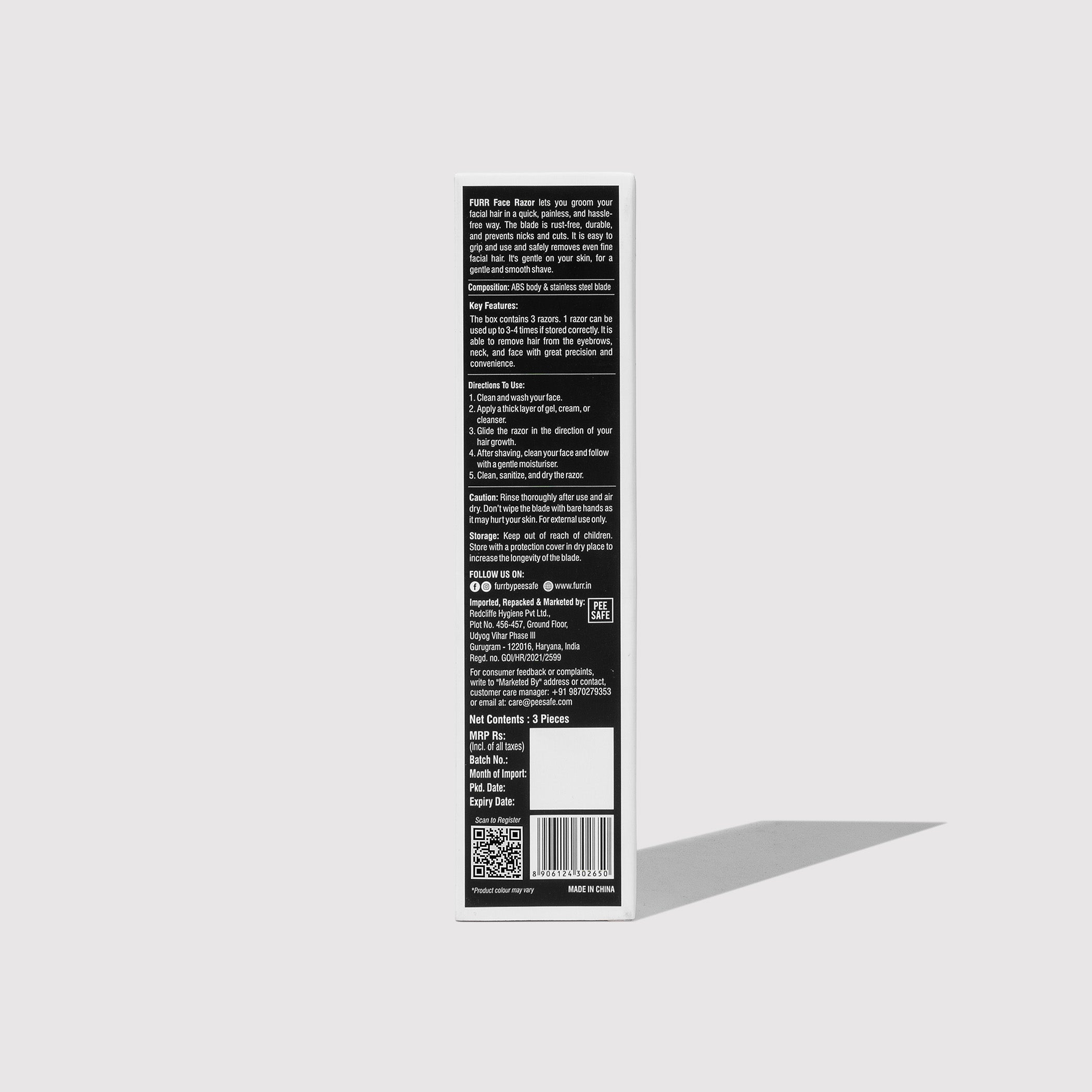 Furr Reusable Face Razor For Women (Pack of 3) - BYOC