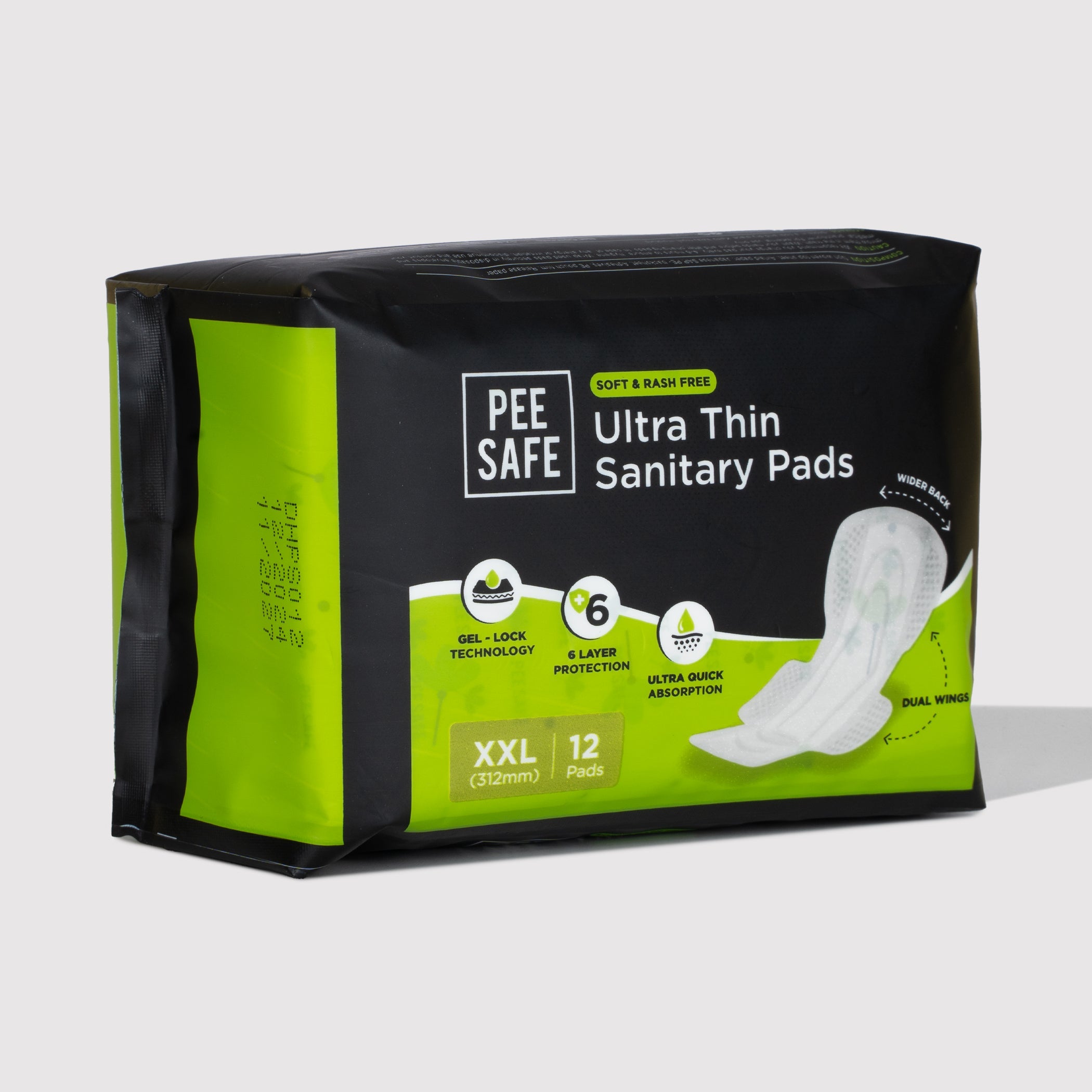 Pee Safe Ultra Thin Sanitary Pads - XXL (12 Pads)