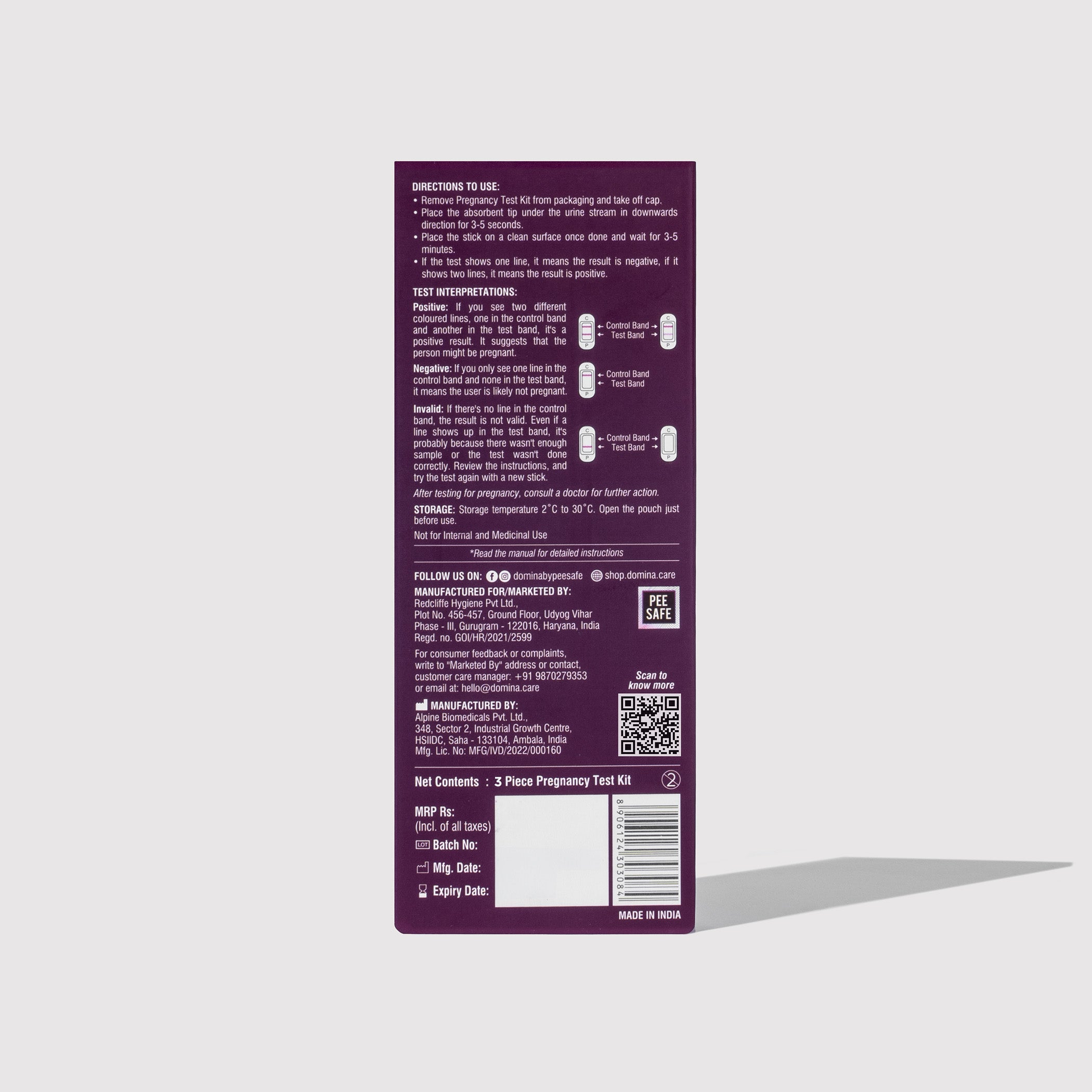 Domina Domina Midstream Pregnancy Test Kit 3N