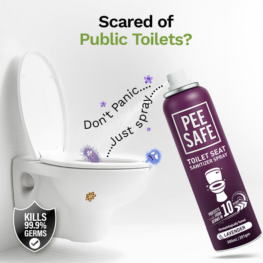 Pee Safe Toilet Seat Sanitizer Spray (Lavender) - 300 ML - BULK BUY