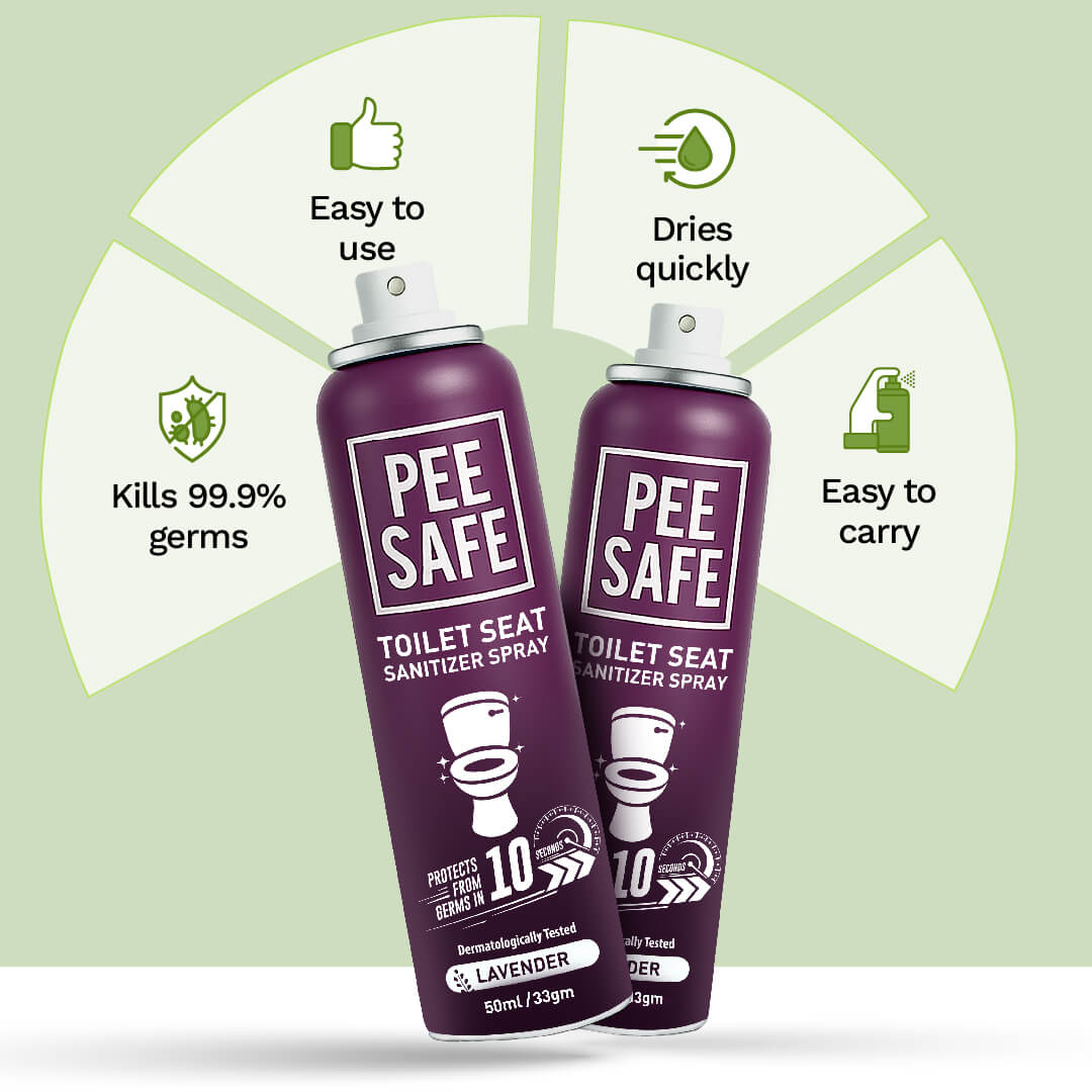 Pee Safe Toilet Seat Sanitizer Spray (Lavender) - 50 ML