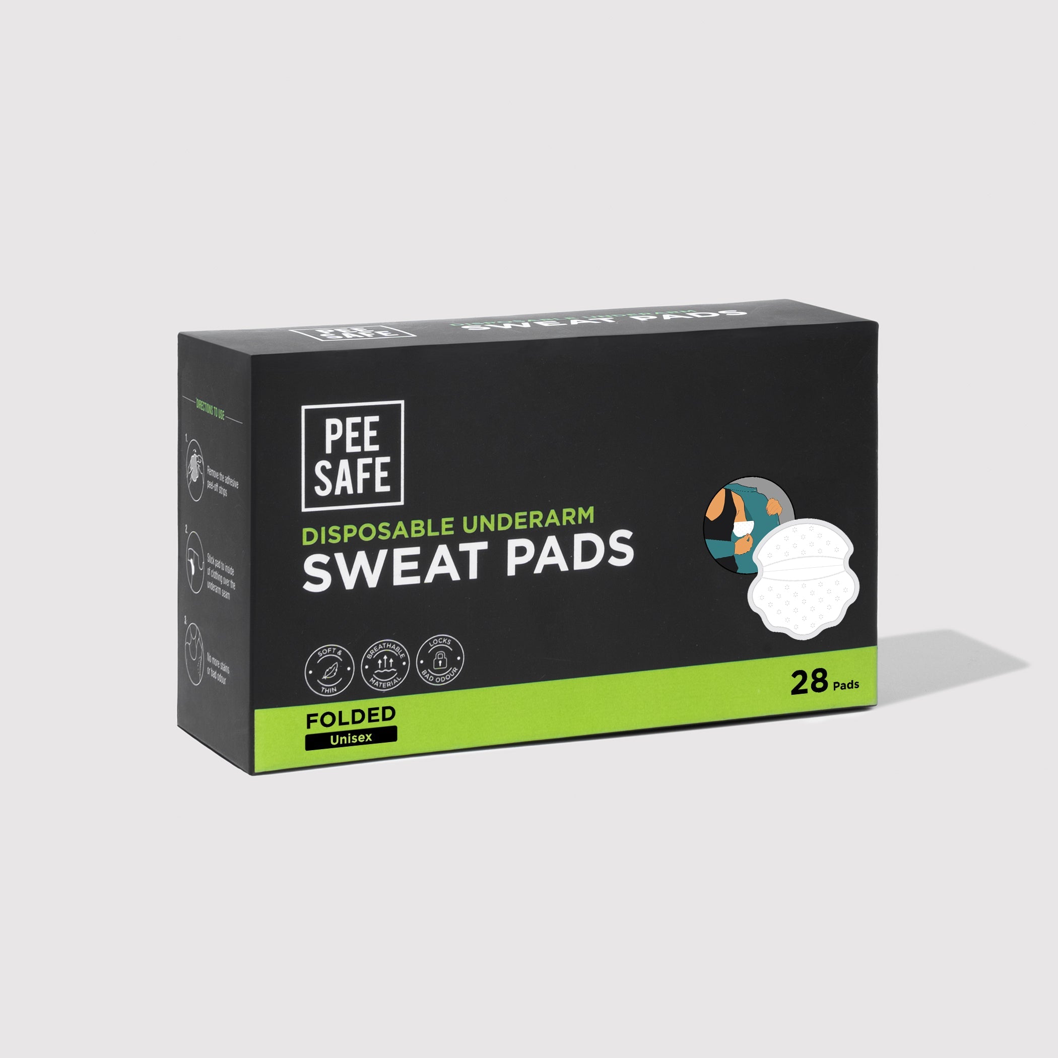 Pee Safe Disposable Underarm Sweat Pads (Folded) - 28 Pads - BYOC