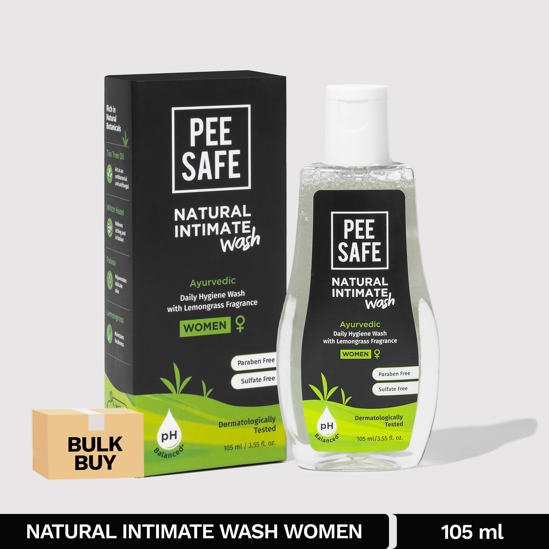 Pee Safe Daily Natural Intimate Wash For Women (105 ML) - BULK BUY