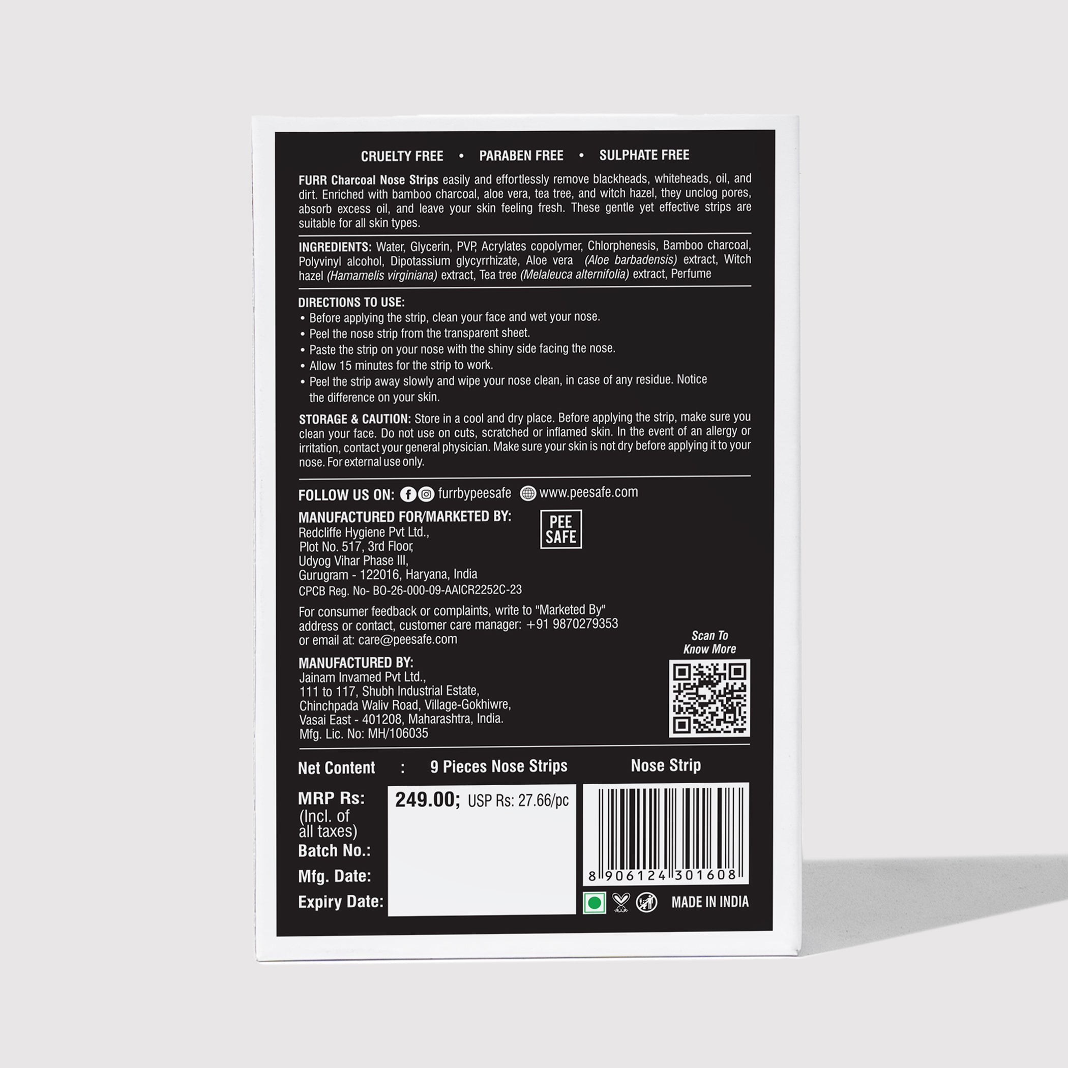 Furr Bamboo Charcoal Nose Strips (9N) - BYOC