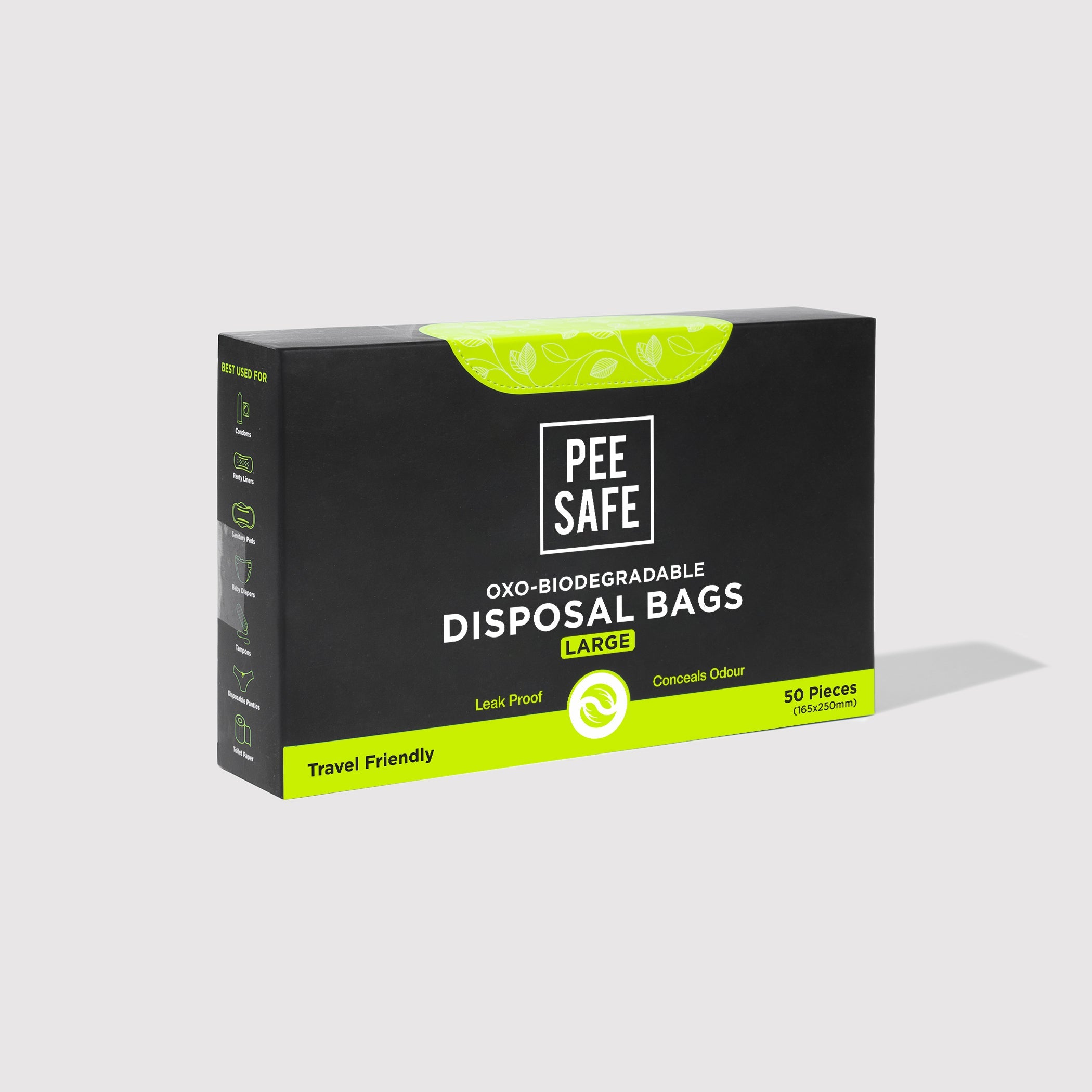 Pee Safe Oxo-Biodegradable Disposable Bags - 50 Bags (Large)